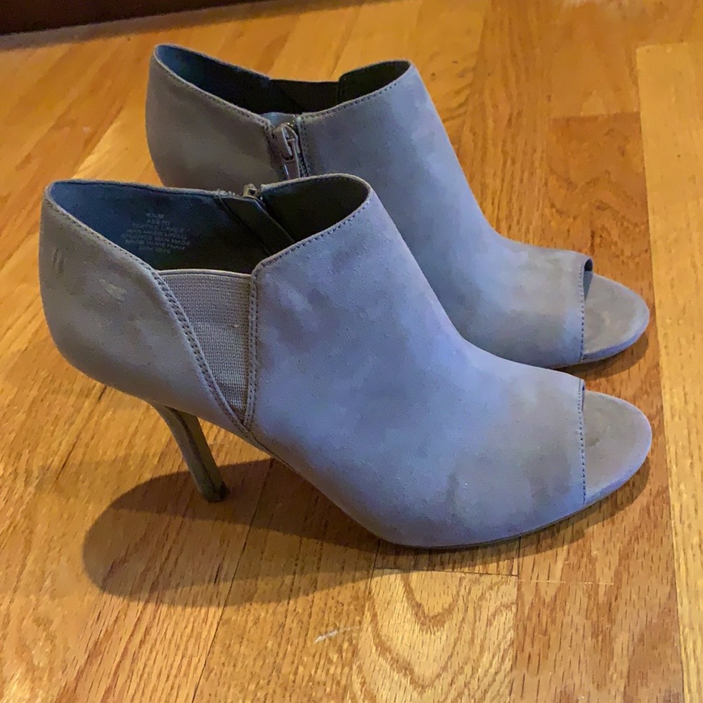 Nine West Taupe Peep Toe Bootie